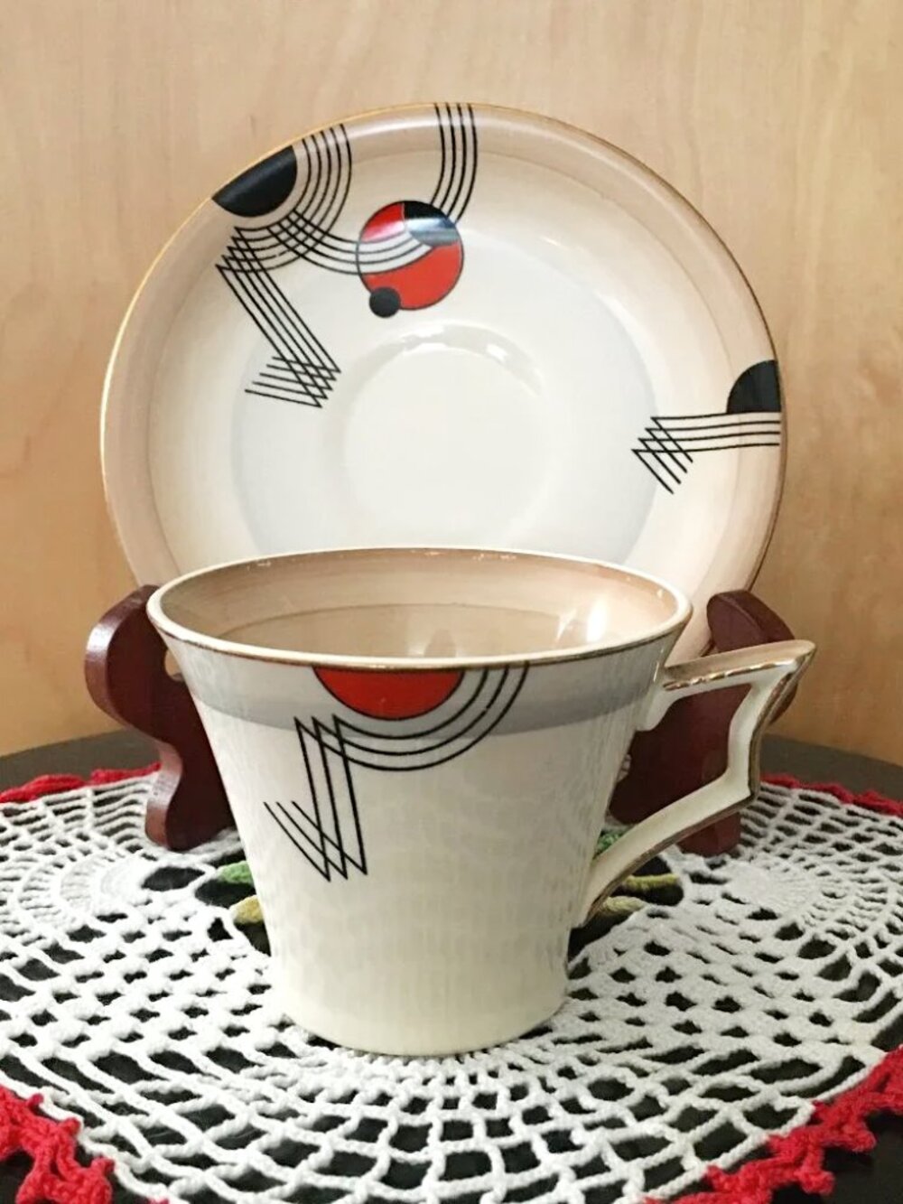 W.R. Midwinter England Art Deco Porcelain Teacup Saucer Gatsbycore